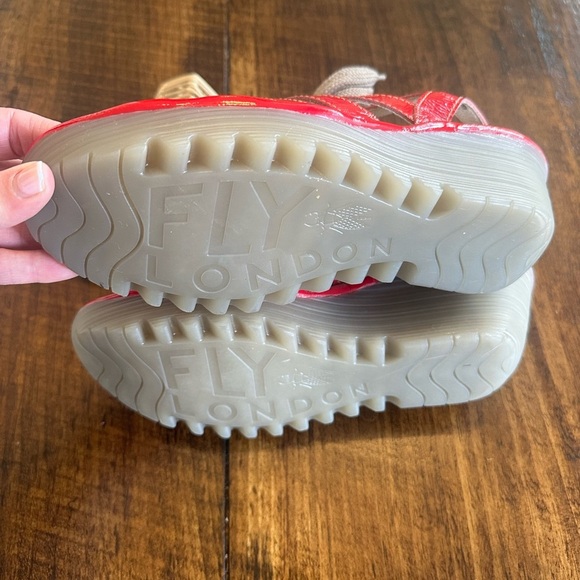 Fly London | Yito Demani Patent Red Wedge Sandal - Picture 8 of 9